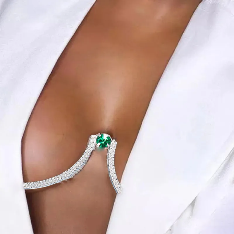 Festive strass sexy bohemien semicerchio spiaggia collana corpo catena discoteca petto catena ins stesso stile gioielli da donna