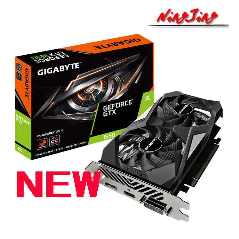 Gigabyte GTX 1650 4G NOVO GDDR5 GDDR6 CARTAS DE VￍDEO DE VￍDEO GPU SUPPORTE CPU PABOLA DA CPU