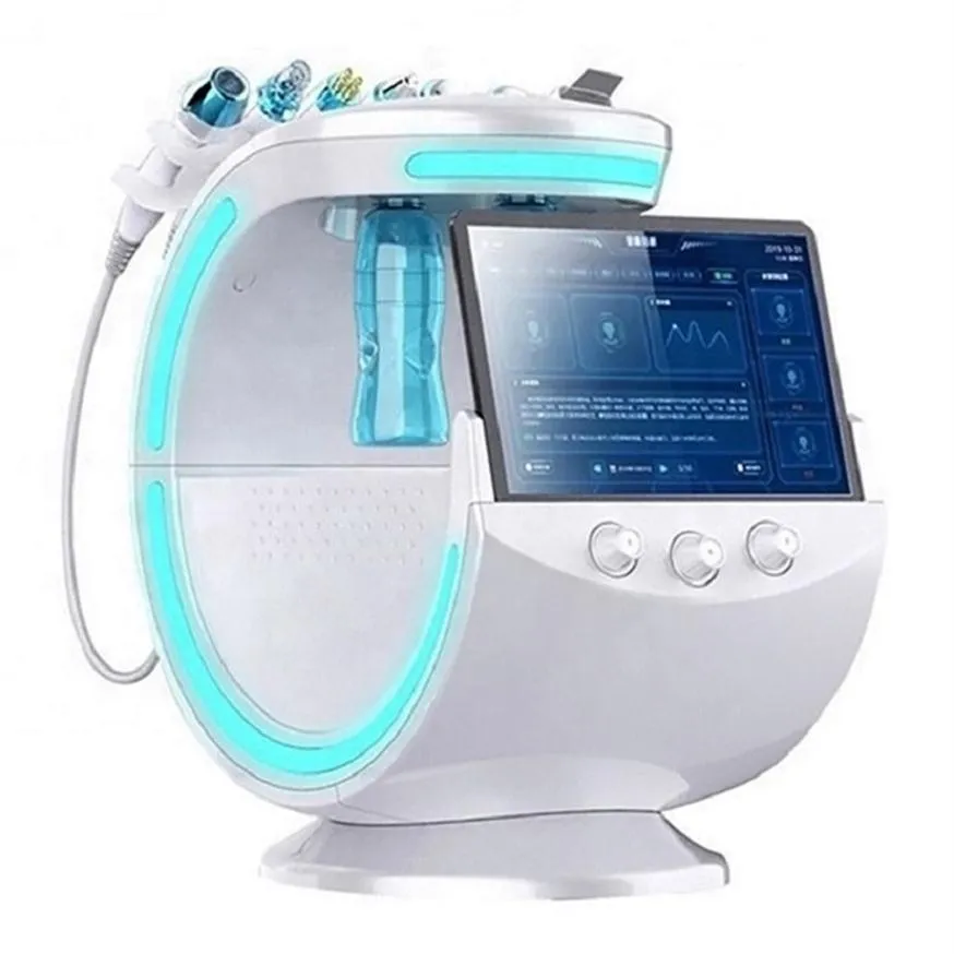 Smart Ice Blue 7 en 1 Diagnóstico de análisis de la piel RF Ultrasonido LON Sistema de enfriamiento Dermabrasión Hidrofacials Máquina305p