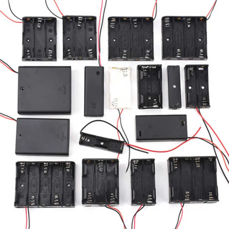 Heißer Verkauf 5AA batterie Fällen 1X 2X 3X Batterie Halter Lagerung Box Fall 1 2 3 Slot Container Mit draht Blei