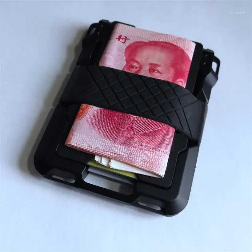 Vintage RFID Double Aluminium Box Metal Card Plånböcker för män Kvinnor ID Bankkortsinnehållare Antitheft Magic Wallet1212m