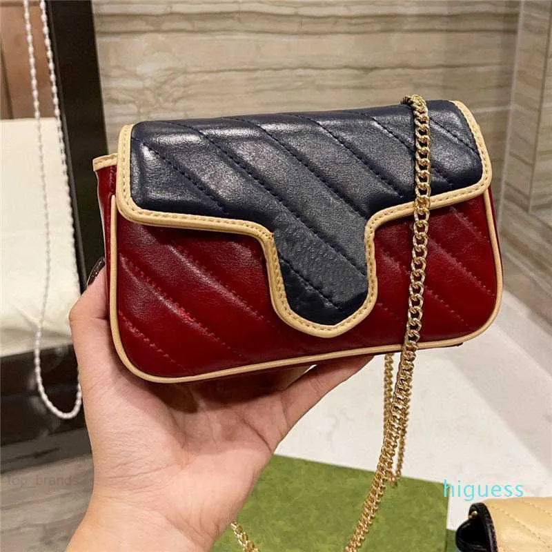 Designer- Fashion Flap väskor Kvinnor Totes Handväskor Cross Body Handväska Mother Hobos Ladies Purse Axel Bag Wallet Stripes Clutch Two-Tone Case