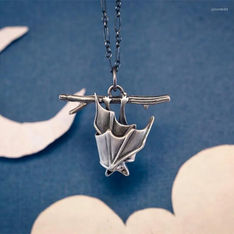 Pendant Necklaces Fashion Retro Personality Creative Silver Color Gothic Women Men Bat Necklace Hip Hop Ladies Punk Party Jewelry