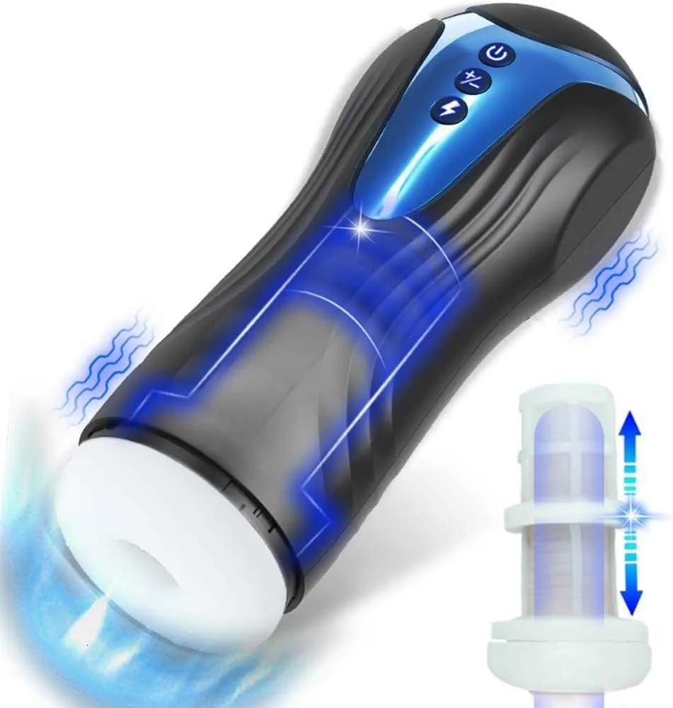 Automatic Male Masturbator Cup MXUXEN Masturbators Penis Stroker with 7 Thrusting Vibrating Pocket Pussy Textured Sleeve for