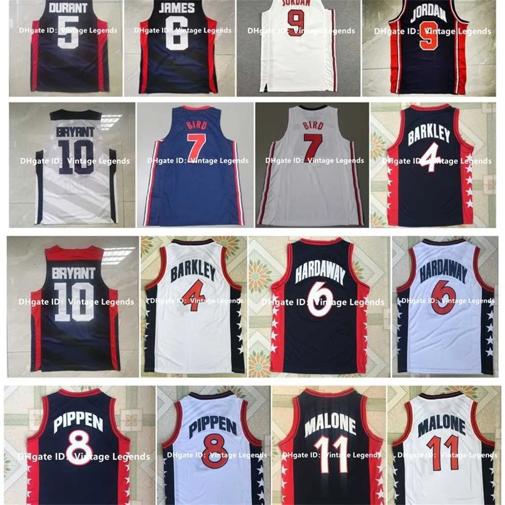 QQQ8 Retro Basketbol Forması 23 Michael Jor Dan 2012 Takımı ABD Bryant Kevin Durant James Larry Bird 1992 ABD Charles Barkley Karl Malone Penny