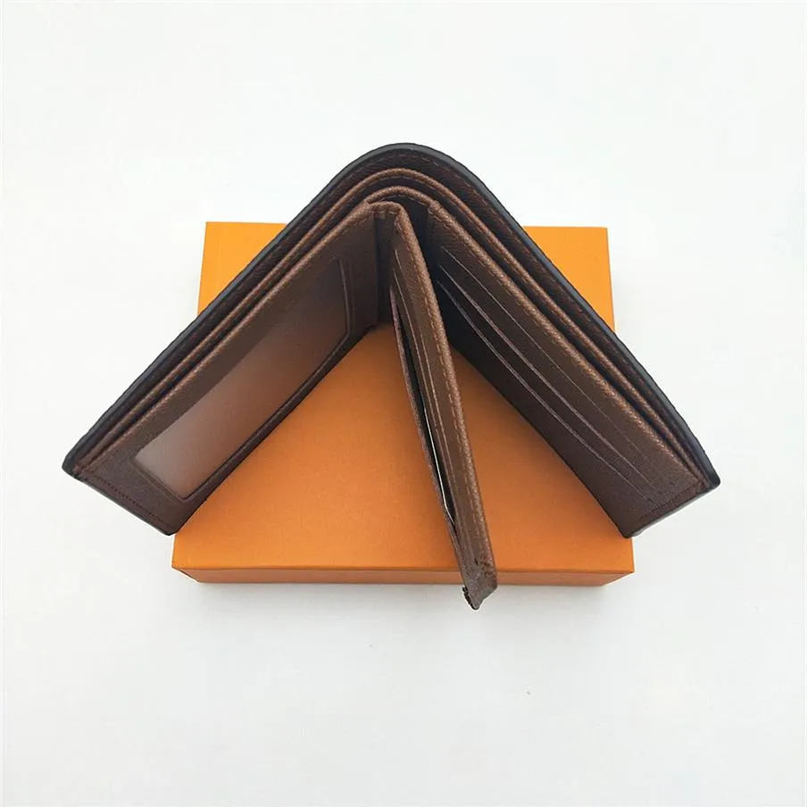 Portefeuilles pour hommes de mode portefeuille masculin classique avec PO au milieu supplémentaire et fente de cartes Bifold courte portefeuille petits portefeuilles avec box282J