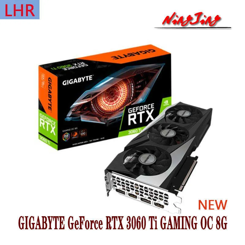 Gigabyte Geforce RTX 3060 TI Gaming OC 8G 1400MHz GDDR6 ATX RTX 3060TI دعم AMD Intel Desktop CPU LHR NEW