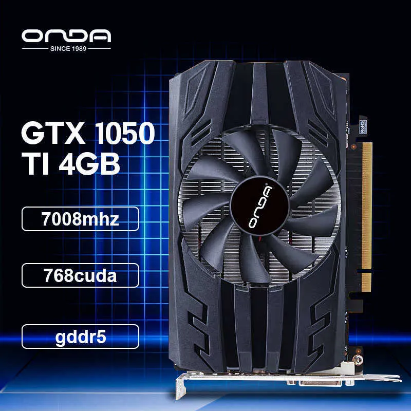 ONDA GTX1050Ti Typische 4GD5 1291–1392 MHz/7000 MHz 4G/128bit GDDR5-Grafikkarte