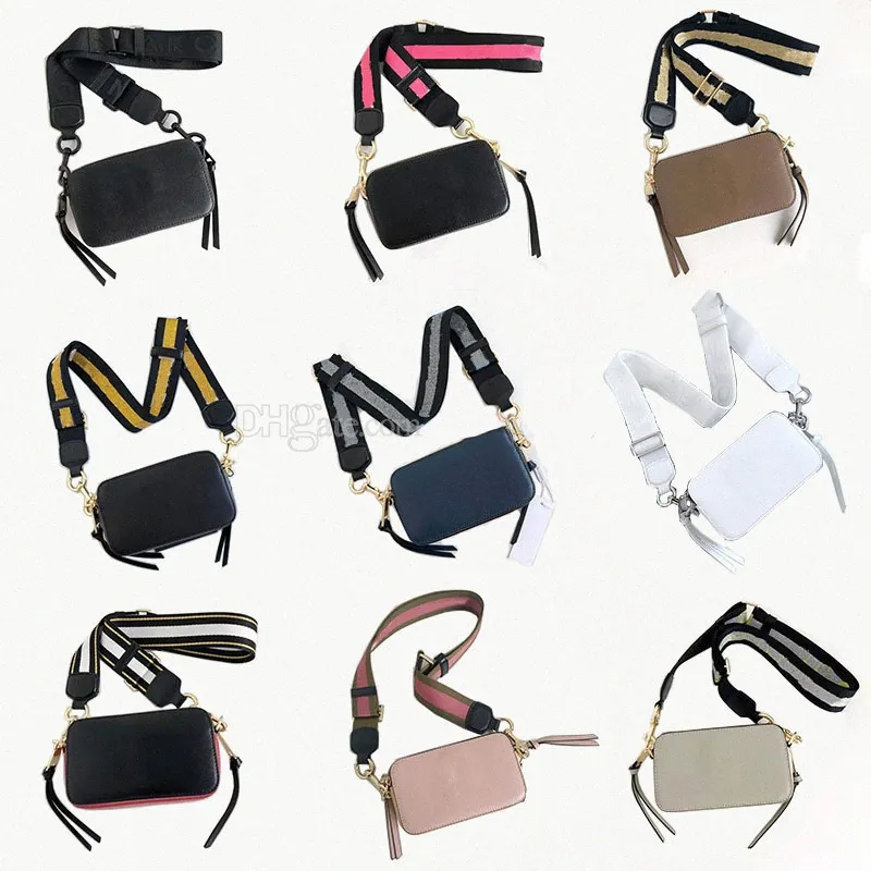 Ontwerper de snapshot camera schoudertassen vrouwen crossebody handtassen luxe mode lederen wit volledig zwart roze cross body riem portemonnee tas mooi