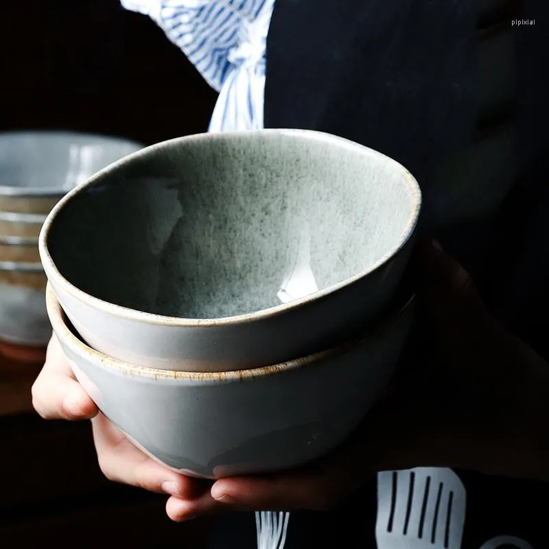 Kommen 1Ps onregelmatige keramische kom noedels salade rijst restaurant decoratie keuken bestek gereedschap gereedschap