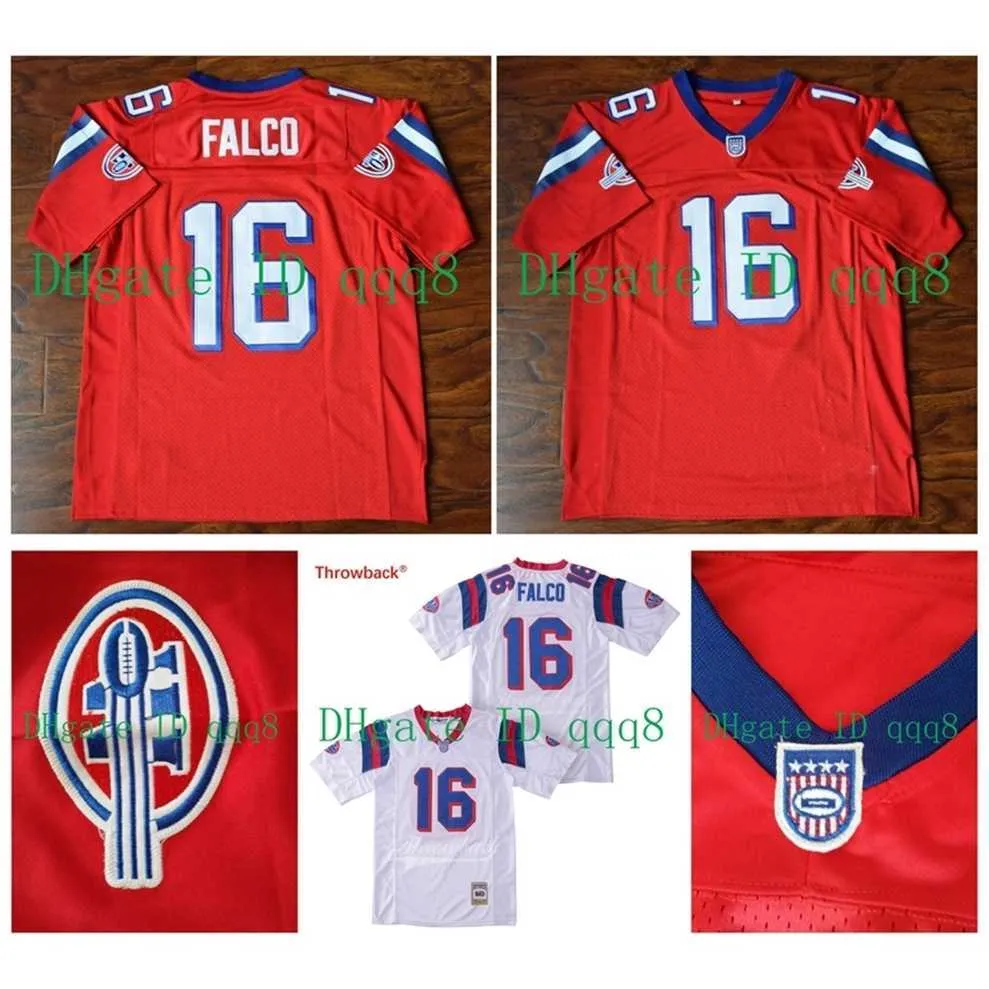 QQQ8 16 Shane Falco Jersey Zastępstwa Red White Movie Football Jersey Szygowany rozmiar S-XXXL