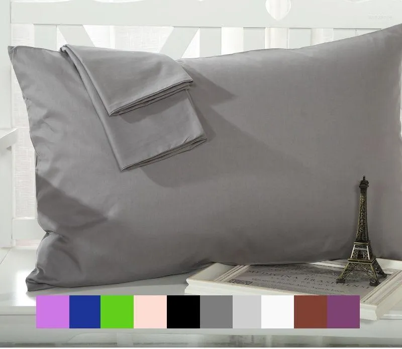 Pillow Case ZUEXVOFY Cotton 2PCS 70 50 75 Solid Pillowcase Decorative Cover Bedding For El Wedding Gray White