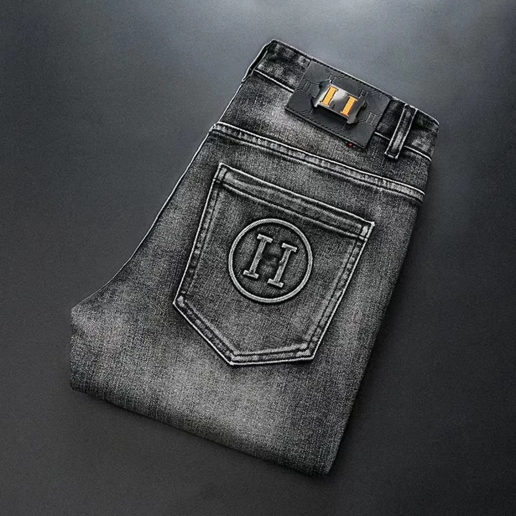 Denim Jeans Dates Hommes Designer Jean En Détresse Ripped Biker Slim Fit Moto Motards Denim Pour Hommes Mode Mans Pantalon Noir