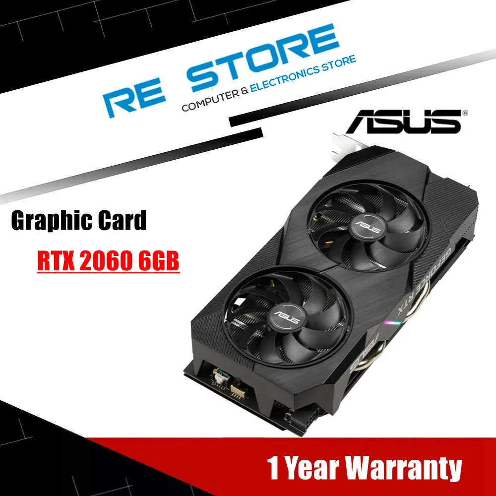 使用されるASUS RTX 2060 6GBビデオカードGPUグラフィックカードRTX2060 6G