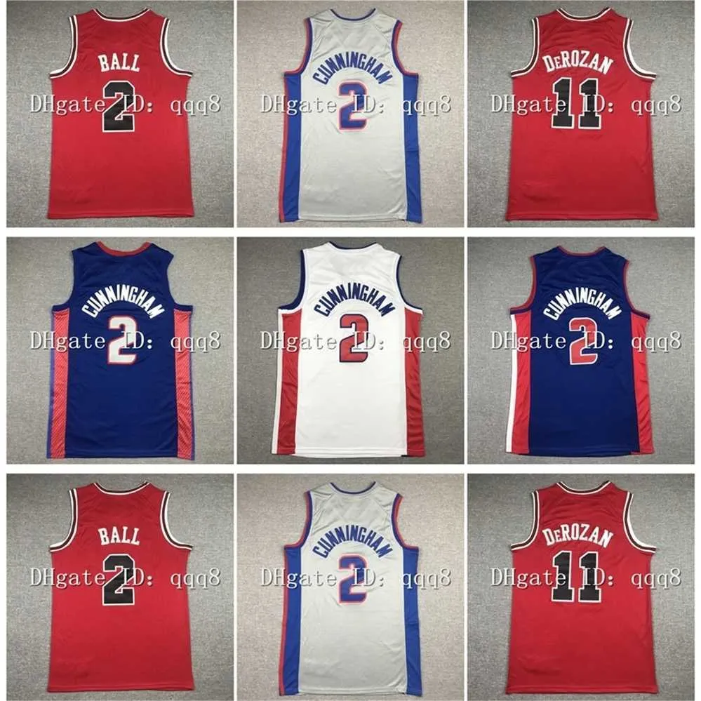 qqq8 2021 Hommes Basketball Demar 11 DeRozan Jersey Lonzo 2 Ball 2 Cade Cunningham Maillots