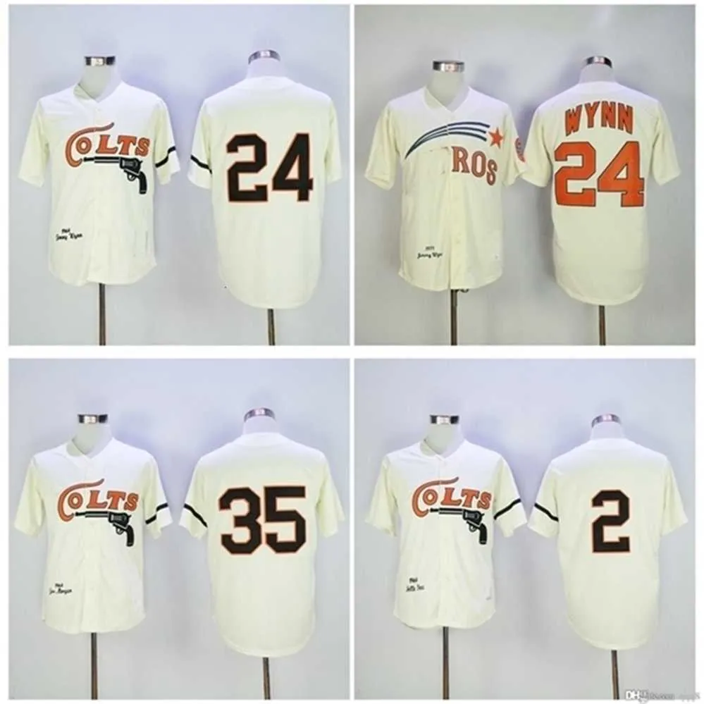 QQQ8 AIR01 Vintage 1964 Houston Colt .45's Jerseys 24 Jimmy Wynn 2 Nellie Fox 36 Claude Raymond 35 Joe Morgan Cream Baseball