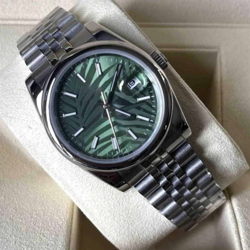 2022 Водонепроницаемые часы Datejust Green Dial Oyster Perpetual Turquoise Mens 41 мм 36 мм нержавеющая становая керамическая сапфира светящаяся Монтр де 205H