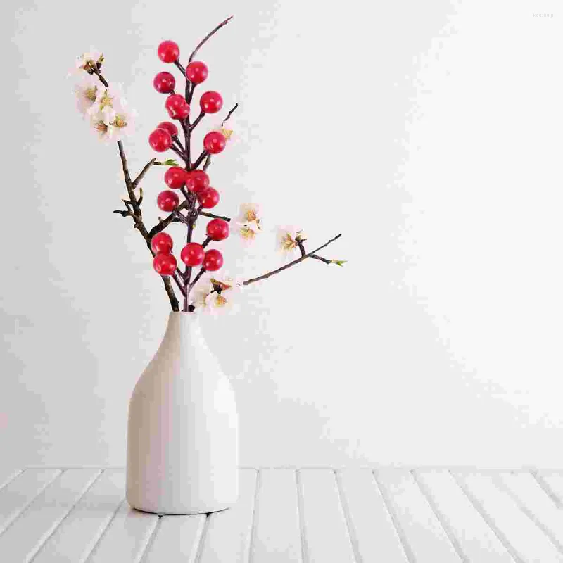 Party Decoration Berry Red Artificial Christmas Xmasflower Simulation Decor Branches Stems Berries Simulated Home Color Realistic Tree