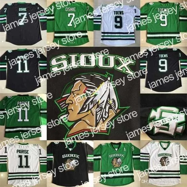 College Hockey Wears Nik1 North Dakota Fighting Sioux Hockey Jerseys 9 Jonathan Toews #7 TJ Oshie #11 Zach Parise Fighting Sioux DAKOTA College Hockey Jersey