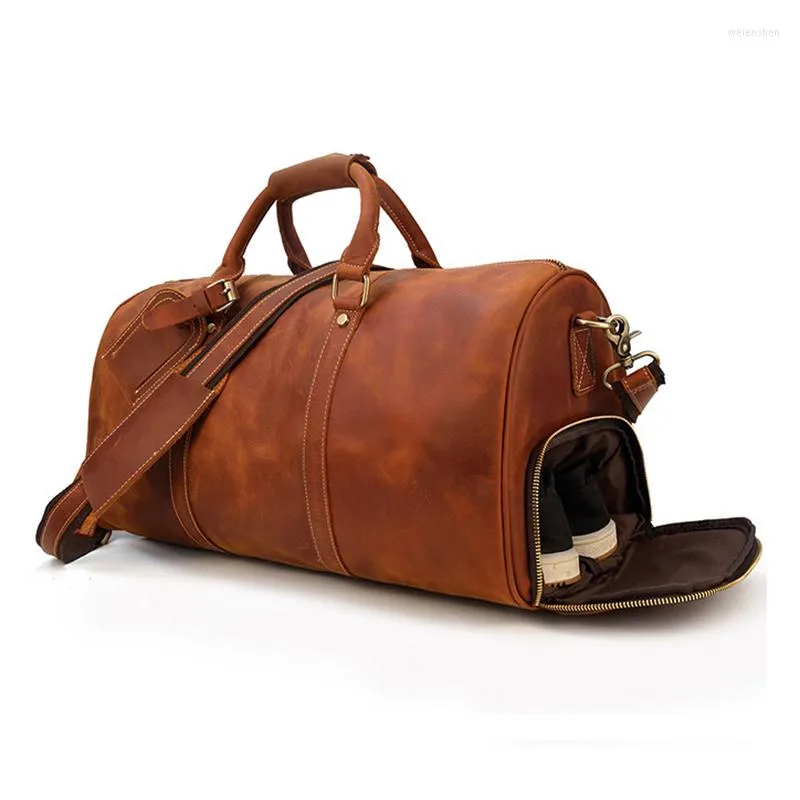 Duffel Bags Vintage Crazy Horse Taudy Tavel с карманом обуви 50 см.