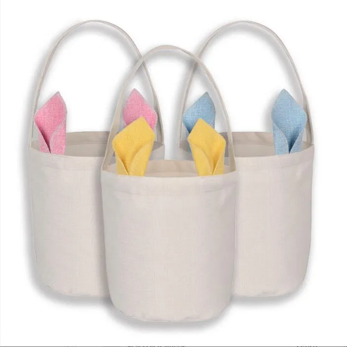 Ostern Korb Bunny Ohr Eimer Neue Zylinder Kaninchen Geschenk Tasche Solide Leinwand Lagerung Organizer Eier Kinder Süßigkeiten Taschen Totes Handtaschen BC241