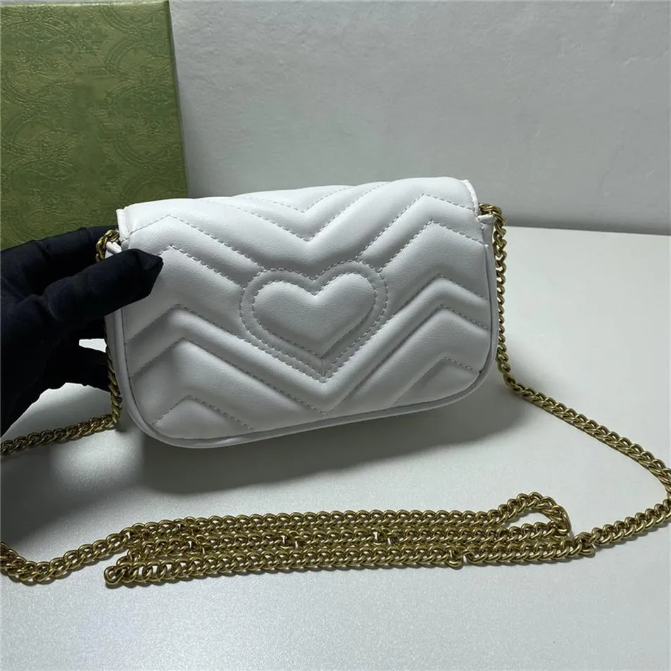 Mode klassieke handtassen dames tassen luxe ontwerpers cross body mini 5 kleur echt lederen harten hoogwaardige marmont crossbod189v