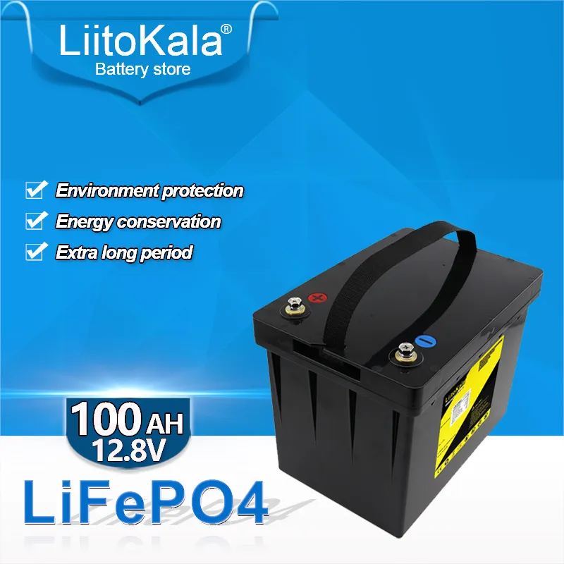 Liitokala 12.8V 100AH ​​LIFEPO4 Batterij Pack Nieuwe schroefkas Grade A 12V100AH ​​ingebouwde 4S 100A BMS kan worden gebruikt voor de stroomvoorziening van het huis van golfkar elektrisch gereedschap