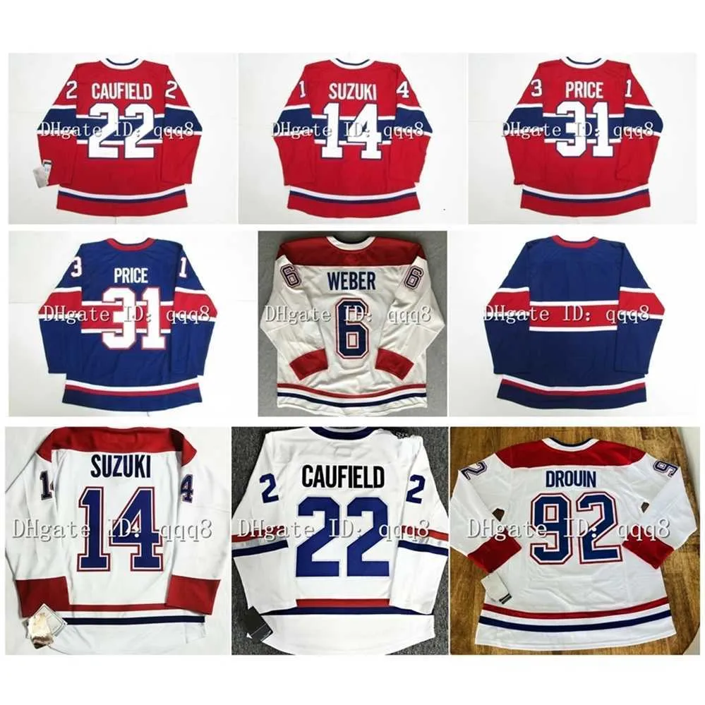 qqq8 22 Cole Caufield Hockey Jersey Nick Suzuki Carey Price Josh Anderson Ben Chiarot Shea Weber Brendan Gallagher Jonathan Drouin Tyler Pitlick