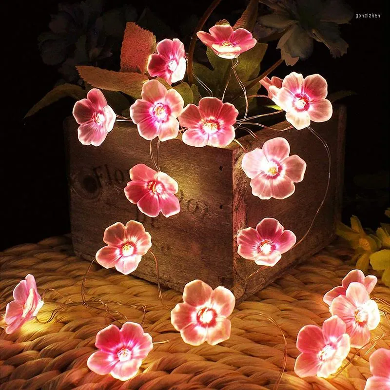 Strings Lovely Flower Cherry USB String Light 2M 20Led Disposizione fai-da-te Articoli per la casa per la casa dell'anno di Natale