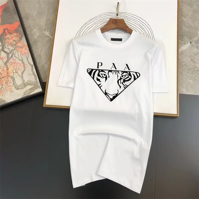 PRAMens Design Primavera Verão Cor T-shirt Férias Manga Curta Casual Carta Impressão Grande Tamanho Superior Faixa XS-XXXXL ZPOV