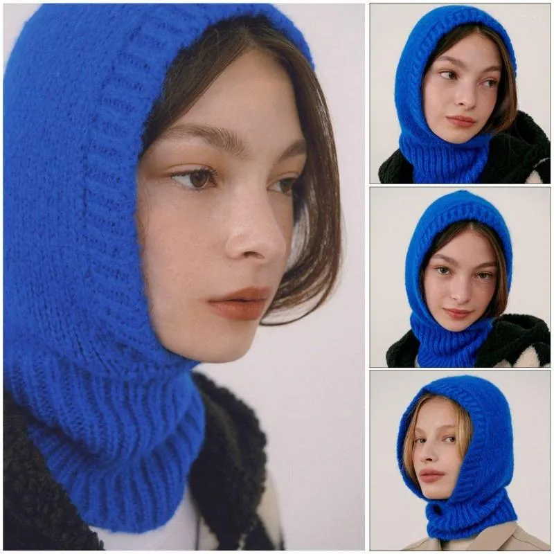 Cycling Caps Men Women Crochet Windproof Warm Hooded Scarf Beanie Cap Balaclava Hat Knitted