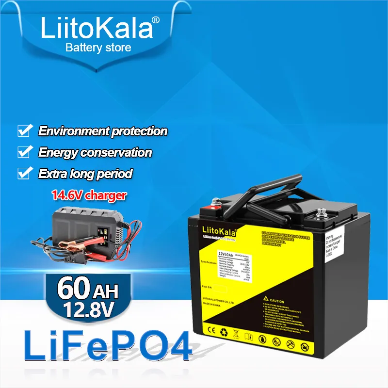 LiitoKala 12V 60Ah 50Ah LiFePo4 Batterie Lithium Fer Phosphate