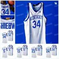 Jerseys Kentucky Wildcats 2022-23 Home Basketball Jersey 34 Oscar Tshiebwe Jacob Toppin CJ Fredrick Sahvir Wheeler Daimion Collins Antonio Reeves