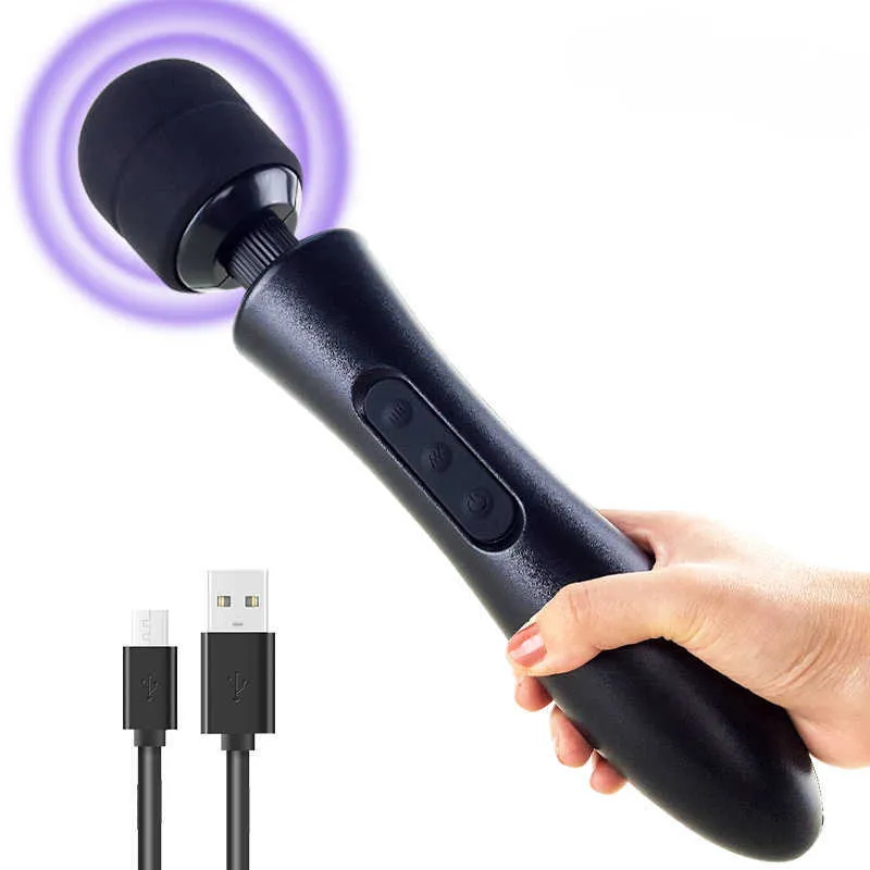 Schoonheidsartikelen AV Vibrator Masturbator G Spot Clitoris Stimulator 20 Modi Krachtige toverstok voor vrouwen Body Massager USB -opladen Adult Sexy Toys