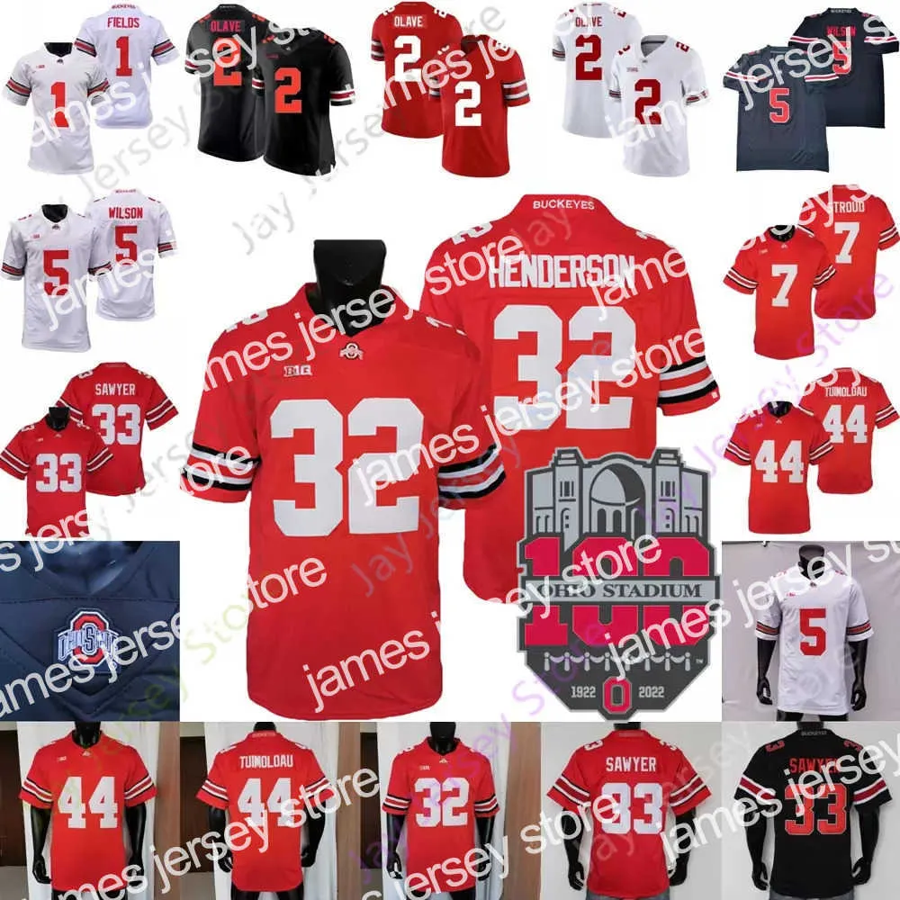 Fußball Fußballtrikots Fußballtrikots Buckeyes Ohio State Jersey NCAA College C.J. Stroud TreVeyon Henderson Jaxon Smith-Njigba Harriso