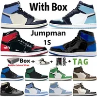 2022 Jumpman 1 Basketball Shoes Men 1s OG University blue UNC Pink Green Court Purple Royal Bred Toe Women Obsidian game Sneakers trainers Eur 36-47 0ZU0