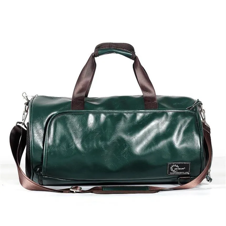 Borsa da uomo intera fabbrica semplice borsa fitness in pelle verde sport all'aria aperta per il tempo libero pelli borse da viaggio moda sep219t bagnato e asciutto