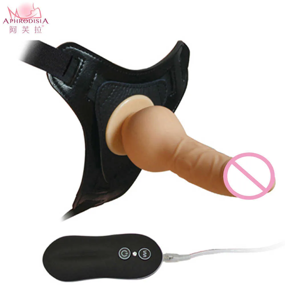 Skönhetsartiklar afrodisia erotiska leksaker vibratorer jugueter sexiga butik sele silikon dildo rem på anal för kvinna