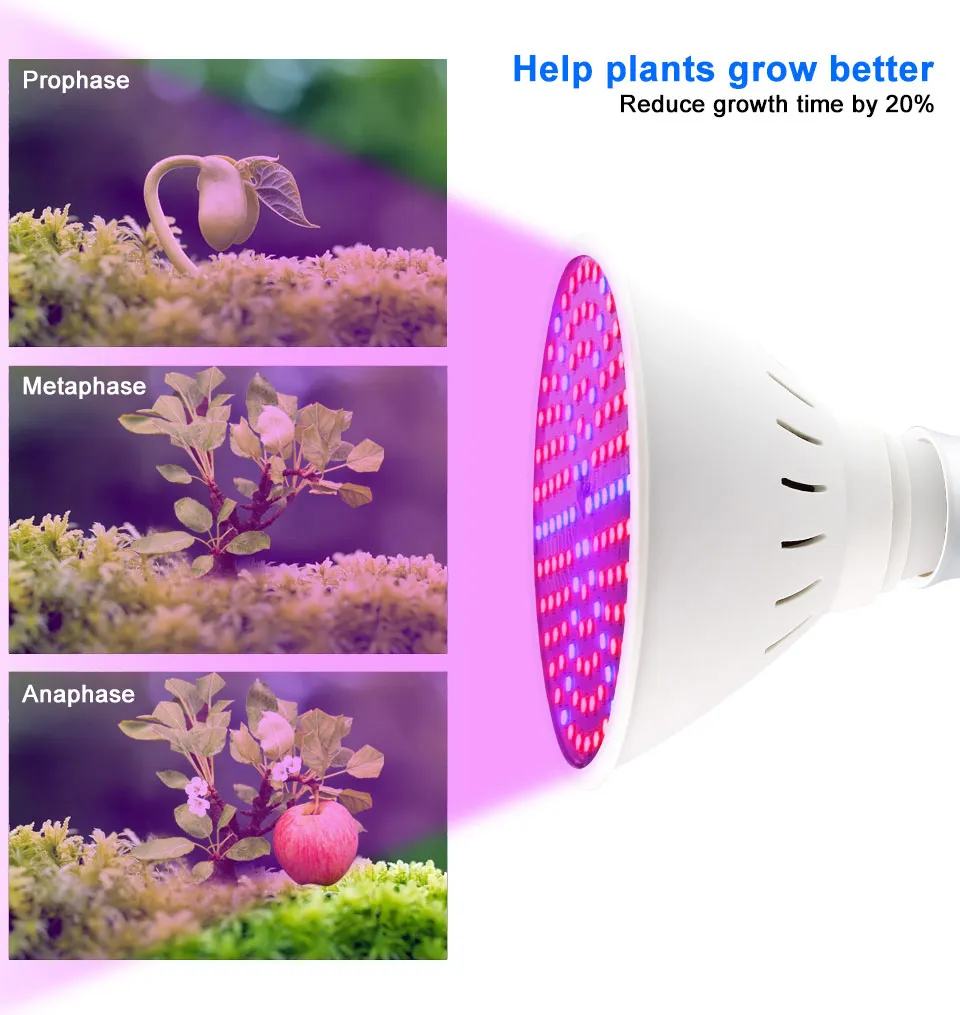 LED Grow Grow Light E27 Phyto 램프 식물 전구 성장 경질 로닉스 126 200 300LED 온실 텐트 85-265V