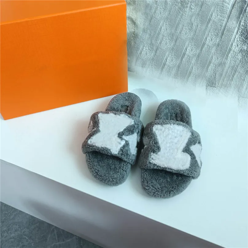 2023 Designer Paris Paseo Flat Comfort Mule Slipper Shearling Treaded Rubber Outsole Thermal Wool Slippers Indoor Outdoor Sandals With Original Box