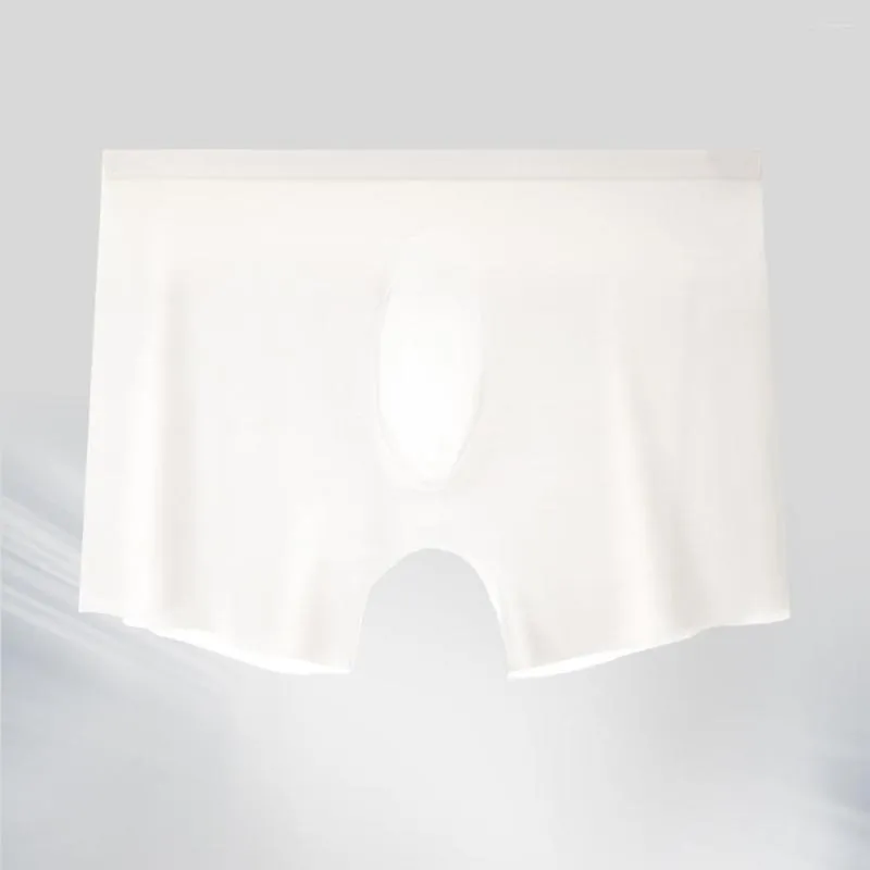 Caleçons Hommes Solide Ultra-mince Sous-Vêtements Mâle Respirant Sexy Transparent Confortable Glace Soie Boxer Mémoires Culottes Culottes