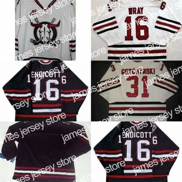 College Hockey nosi Nik1 Mens Deer Rebels 31 Gorchynski 16 Brennen Wray 16 Endicott 100% haft cusotm dowolne nazwisko dowolne numery hokejowe koszulki bramka