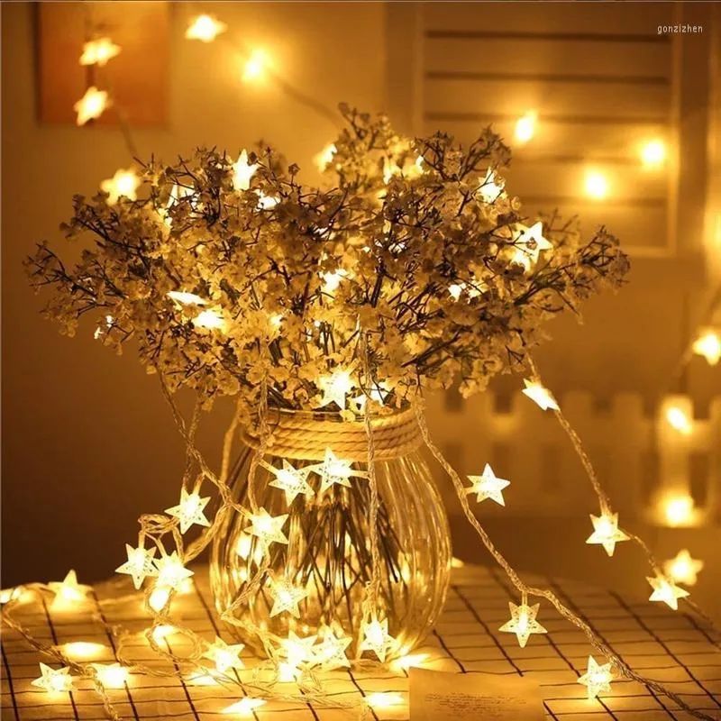Strings 1.5M/3M/6M Star String Lights Battery Garland Fairy Outdoor Garden Party Lamp Wedding Christmas Decor Holiday Lighting