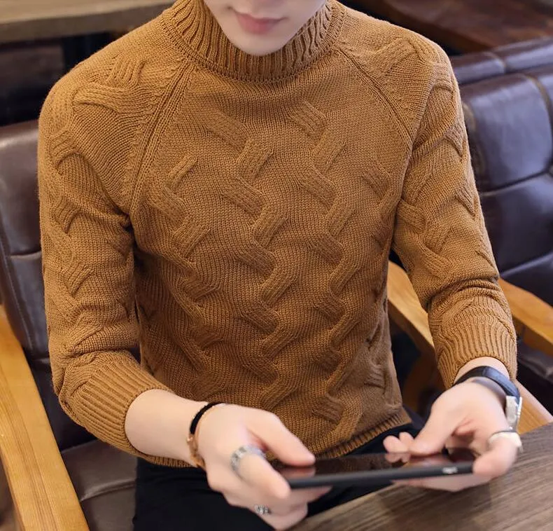 Sweater Men Clothing Knitted Sweaters Korean Fashion Streetwear Warm Jumpers Men Pullover Tops Sweatshirt