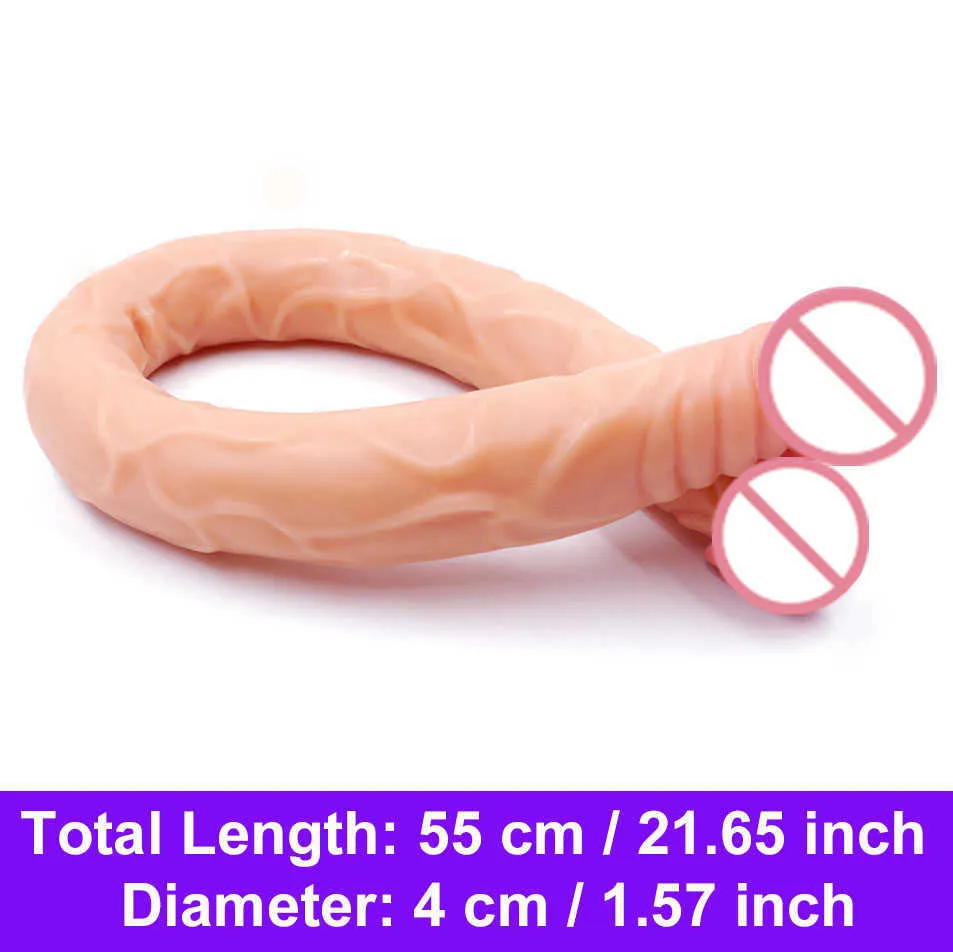 Schoonheidsartikelen 21.56 inch dubbele dildo eindigde super lang voor lesbische flexibele penis vagina en anaal volwassen spel sexy speelgoed vrouwen homo