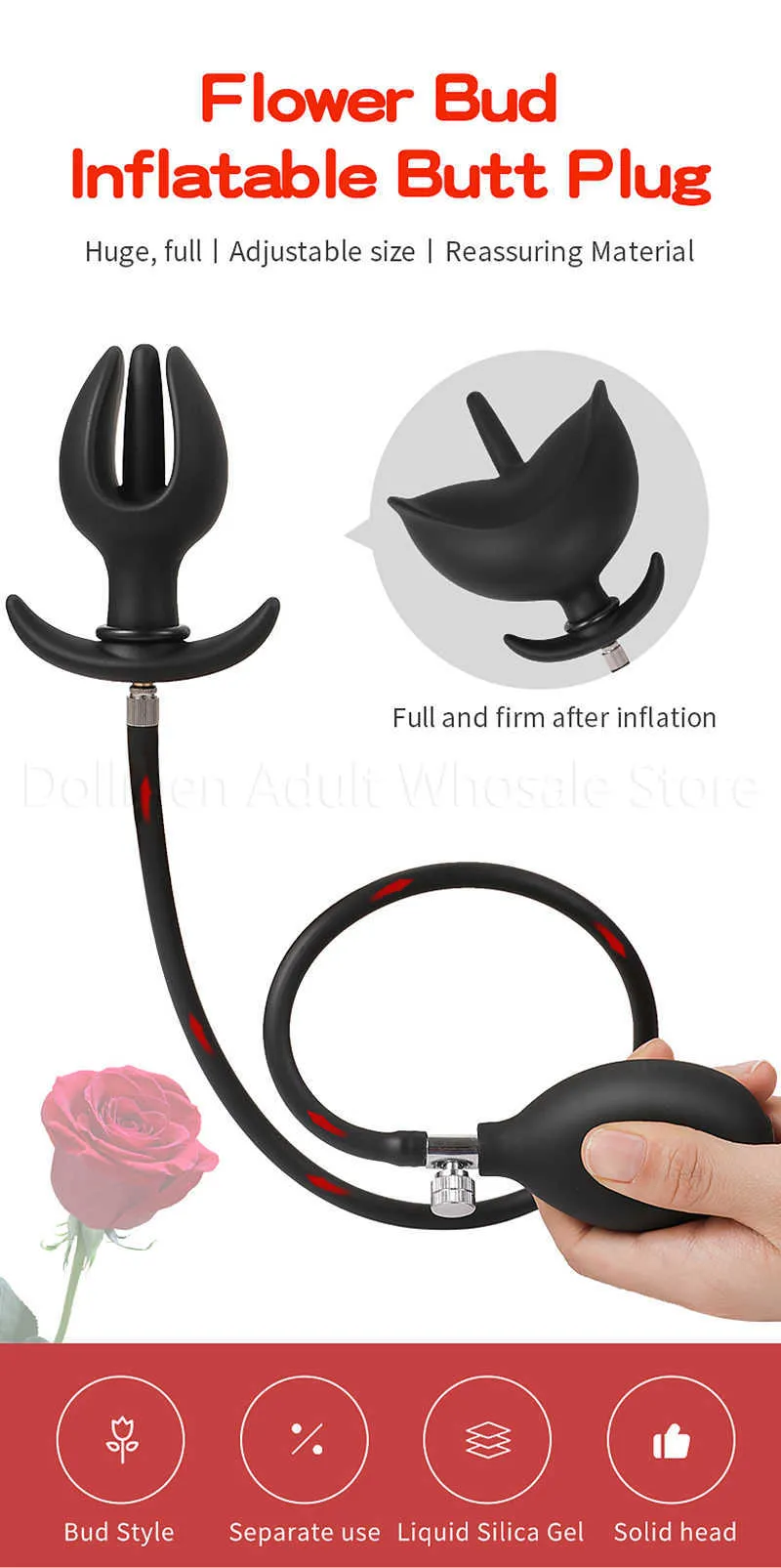 Silicone Inflatable Plug Anala With Metal Ball ... From Beimei20170707,  $39.21