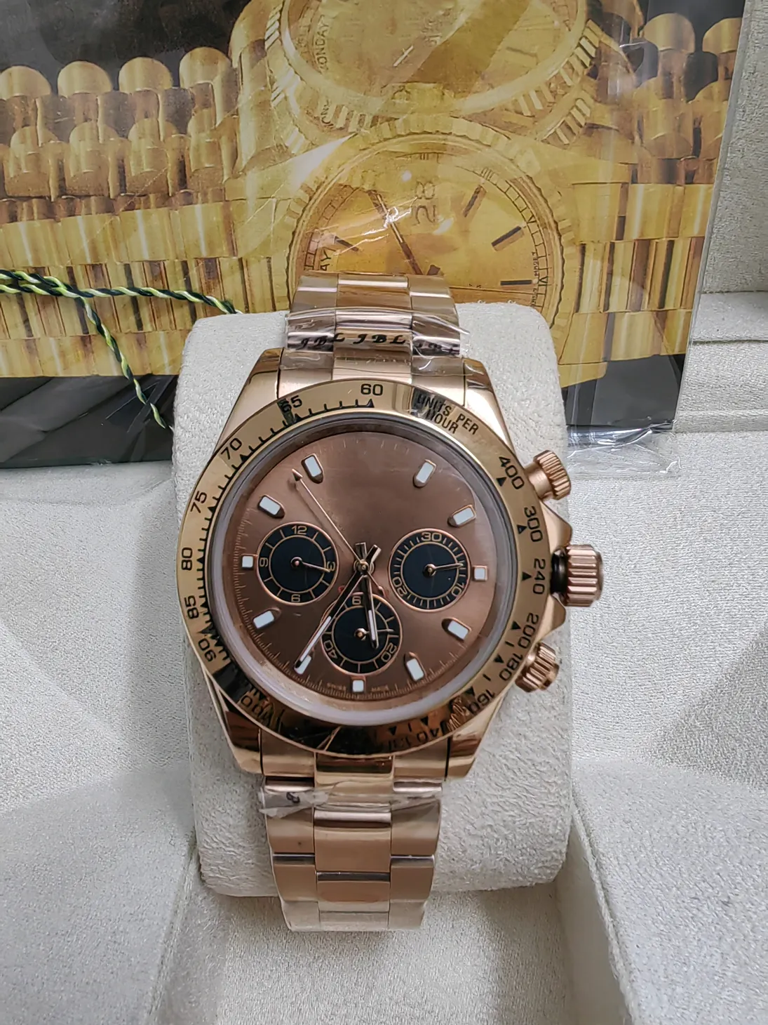 Z oryginalnym pudełkiem luksusowe zegarki męskie automatyczne mechaniczne brązowe rozbiór ceramiczny ramka Chronograph 116506 męska zegarek 2023
