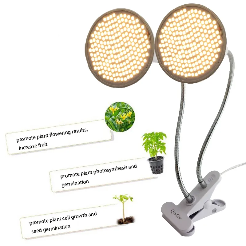Grow Light For Indoor Plants, Tri-Head Plant Light For Plants Growing, Full Spectrum Growth Lamp Auto Timer 4 8 12h 4 Dimmable Levels 216 Leds Height Adjustabl