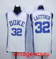 Men's 33 Grant Hill #32 Christian Laettner Blue Devils White Bule Basketball Jersey Embroidery Mens Jerseys
