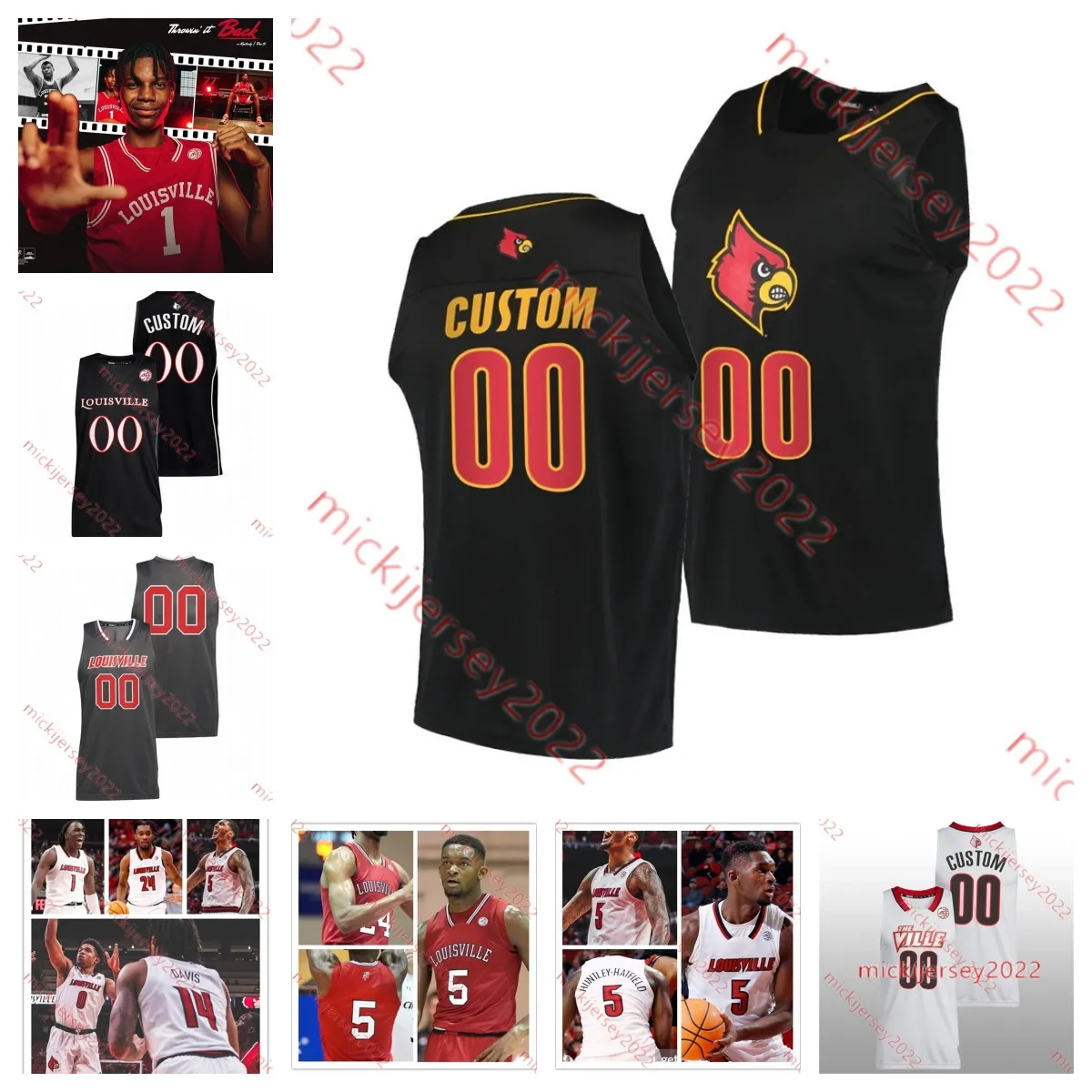 Terry Rozier III Louisville Cardinals Basketball Trikot 5 Brandon Huntley-Hatfield Mike James Mens Jugendliche Custom Louisville Trikots